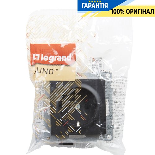 Розетка с з/к и шторками (пружин.клеммы) 16А/250V Legrand Suno 721420 черный