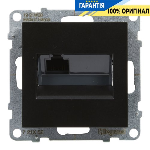 Розетка компьютерная 1-я RJ45 CAT6/UTP Legrand Suno 721452 черный