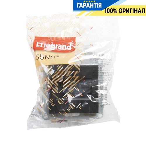 Розетка компьютерная 1-я RJ45 CAT6/UTP Legrand Suno 721452 черный
