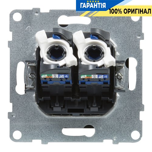 Розетка компьютерна 2-а RJ45 CAT6/UTP Legrand Suno 721453 чорний