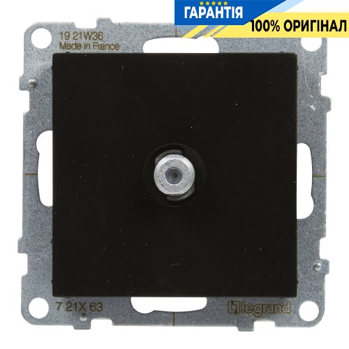 Розетка TV тип F «звезда» Legrand Suno 721463 черный