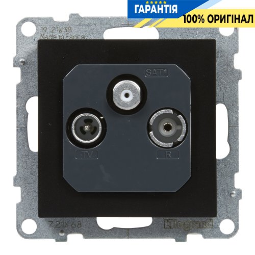 Розетка TV-R-SAT прохідна 14dB Legrand Suno 721468 чорний
