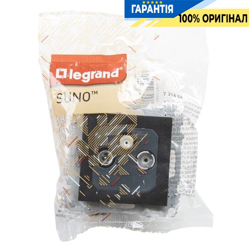 Розетка TV-R-SAT прохідна 14dB Legrand Suno 721468 чорний