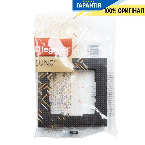Рамка 1-а Legrand Suno 721571 чорний патерн