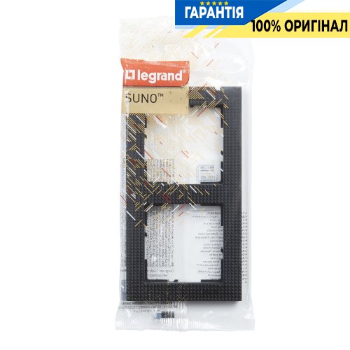 Рамка 2-ая Legrand Suno 721572 черный паттерн