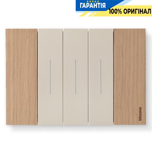 Декоративна рамка Bticino Living Now (3 модулі), колір дуб KA4803LM
