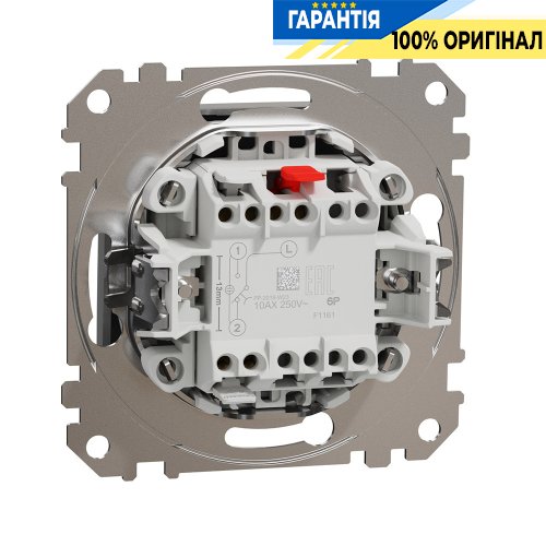 Кнопочный переключатель 1-кл Schneider Electric «Sedna Design» SDD113116 (цвет - алюминий)
