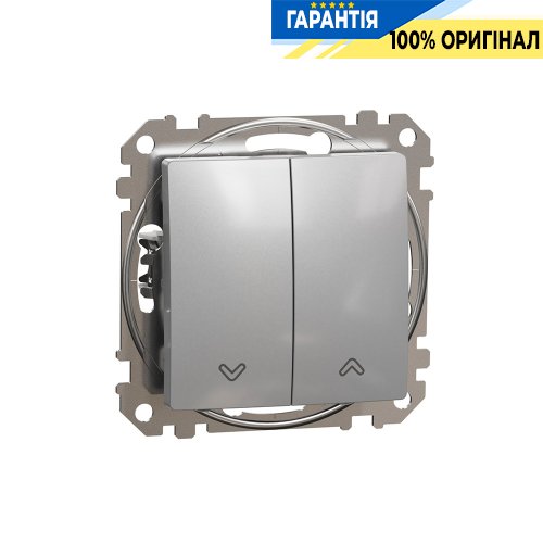 Кнопковий вимикач для жалюзі 2-кл Schneider Electric Sedna Design SDD113114 (колір - алюміній)