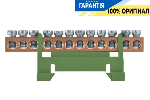 Шина нулевая зеленая 12 отв. e.bs.stand.1.12.green E.NEXT s025008