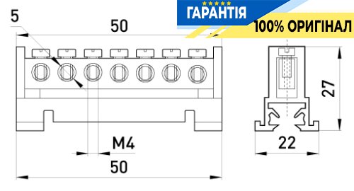 Шина нулевая 7 отв. e.bs.stand.1.7 E.NEXT s025001