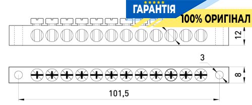 Шина нульова e.bsa.stand.60.12, 12 отв.х 60 А s056004 E.NEXT