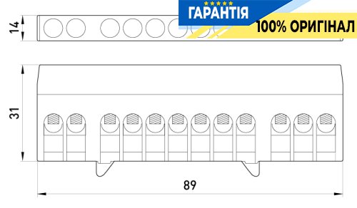 Шина нульова e.bsi.pro.1.12 на DIN-рейку в ізол. корпусі p0650008 E.NEXT