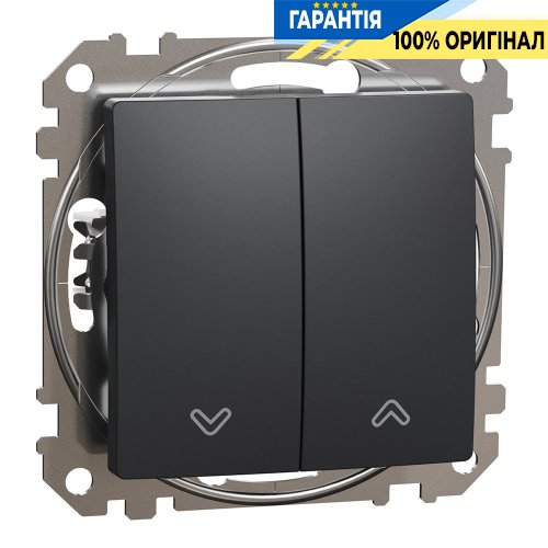 Кнопковий вимикач для жалюзі 2-кл Schneider Electric Sedna Design SDD114114 (колір - чорний)