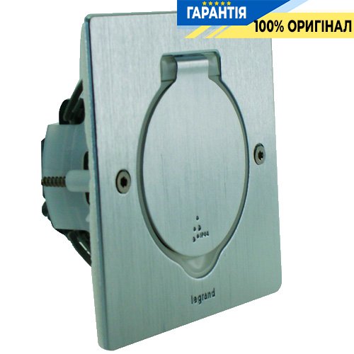 Legrand 89700 Розетка напольная, нержавеющий металл, квадрат, 1 место на 2 модуля