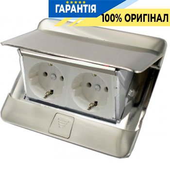 Блок розеточный выдвижной Legrand 54021, 4-модульный, в стол или пол, цвет «нержавеющая сталь»