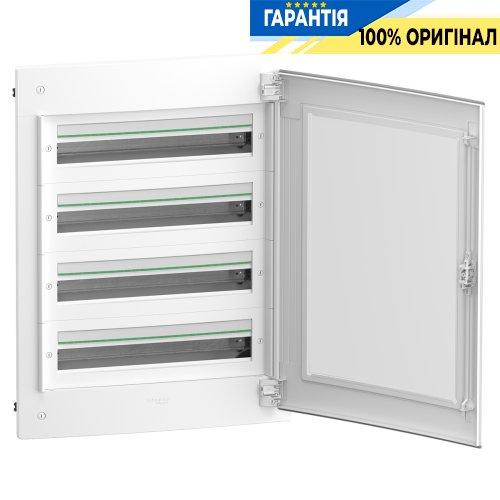 Розподільний щит врізний, 4 ряди по 24 модулі, прозорі двері, PrismaSeT XS, Schneider Electric LVSXP424