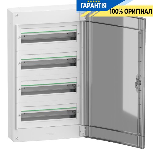 Розподільний щит навісний, 4 ряди по 18 модулів, димчасті двері, PrismaSeT XS, SE LVSXR418