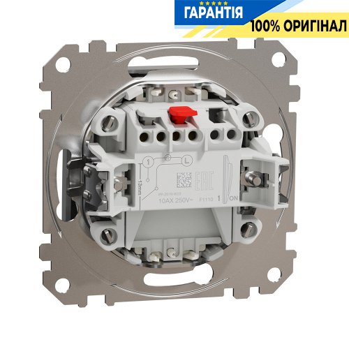Вимикач з підсвічуванням 1-кл Schneider Electric «Sedna Design» SDD113101L (колір - алюміній)