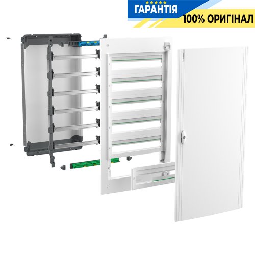 Розподільчий щит врізний, 3 ряди по 24 модуля, білі двері, PrismaSeT XS, SE LVSXN324