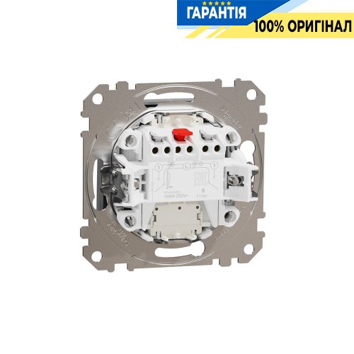 Выключатель с подсветкой 2-кл Schneider Electric «Sedna Design» SDD113105L (цвет - алюминий)