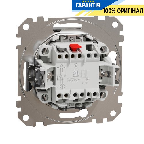 Перемикач з підсвічуванням 1-кл Schneider Electric Sedna Design SDD113106L (колір - алюміній)