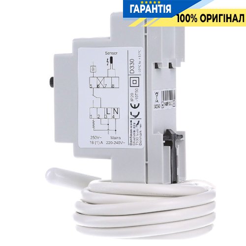 Терморегулятор Devi Devireg 330, 16 A, +60…+160°C, DIN, з датчиком підлоги, 140F1073