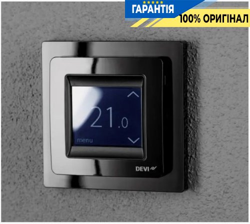 Терморегулятор DEVI DEVIreg Touch 140F1069 сенсорний багатофункціональний, чорний глянець, +5...+35 °C