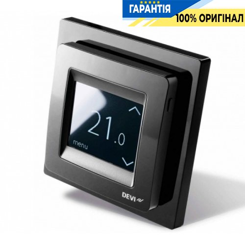 Терморегулятор DEVI DEVIreg Touch 140F1069 сенсорний багатофункціональний, чорний глянець, +5...+35 °C