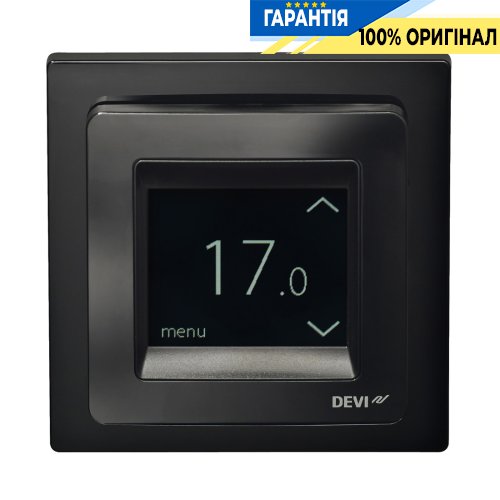 Терморегулятор DEVI DEVIreg Touch 140F1069 сенсорний багатофункціональний, чорний глянець, +5...+35 °C