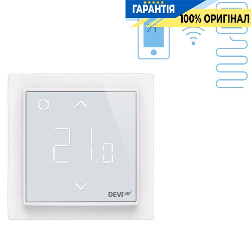 Терморегулятор електронний DEVI DEVIreg™ Smart Pure White Wi-Fi, інтелектуальний таймер, код 140F1141