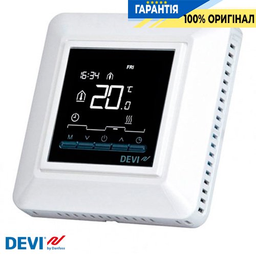 Терморегулятор DEVI DEVIreg Opti 140F1055 з інтелектуальним таймером, діапазон +5...+45°C, білий