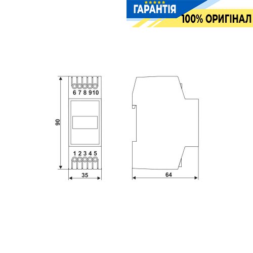 Вольтметр однофазний DigiTop ВМ-1, 40-400 В~, DIN-рейка