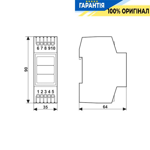 Вольтметр трифазний DigiTop ВМ-3, 40-400 В~, DIN-рейка