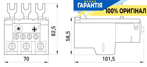 Тепловое реле E.NEXT e.industrial.ukh.85.65, номинальный ток 85А, диапазон регулировки 45-65А, артикул i0110011