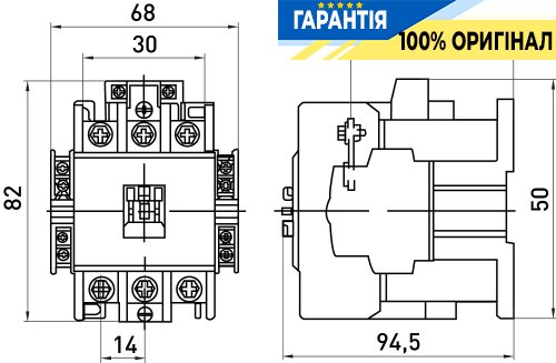 Контактор E.NEXT e.industrial.ukc.32.110, 32А, 110В, 3P, 1NO+1NC, i.0090029