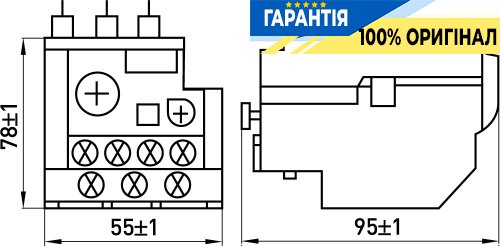 Теплове реле E.NEXT e.pro.ukh.2.36.2, діапазон 28-36А, габарит реле 2, габарит контактів 2, код p058017