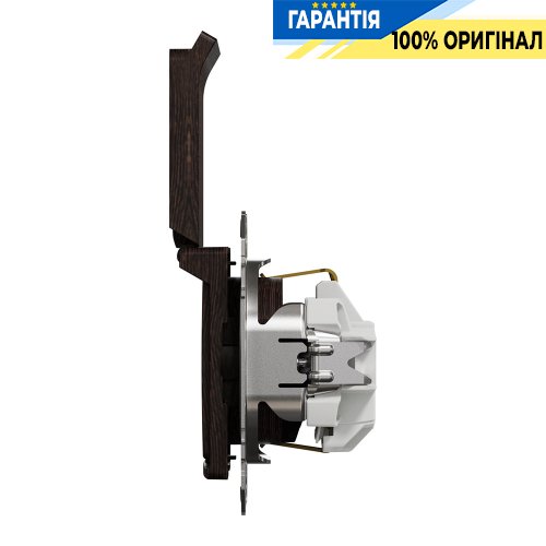 Розетка з з/к зі шторками із кришкою Schneider Electric «Sedna Elements» SDD181024 (колір - венге)