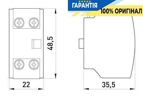 Додатковий контакт E.NEXT e.industrial.au.2.11, 1NO+1NC, артикул i0140006