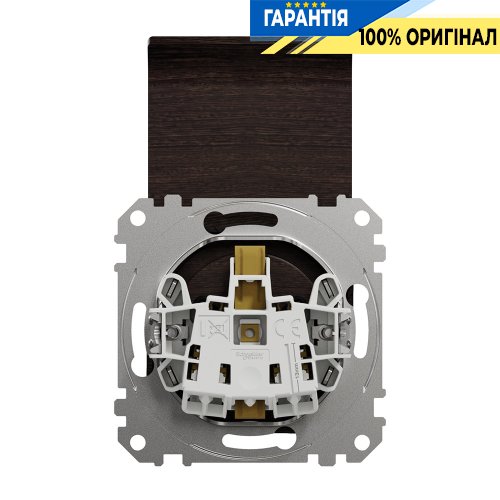 Розетка з з/к зі шторками із кришкою Schneider Electric «Sedna Elements» SDD181024 (колір - венге)