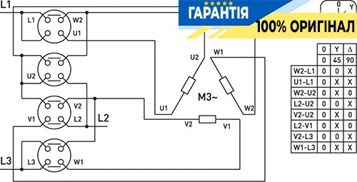 Пакетный переключатель E.NEXT LK40/4.324-ZP/45 щитовой с передней панелью, 0-звезда-треугольник, 40А 8641-200