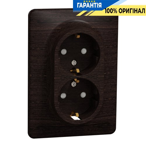 Розетка 2-а з з/к зі шторками Schneider Electric «Sedna Elements» SDD381221 (колір - венге)