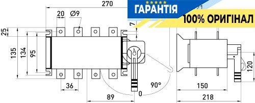 Переключатель нагрузки 1-0-2, 3P, 160А, E.NEXT, артикул i089007