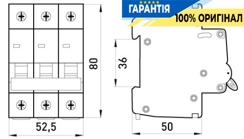Вимикач навантаження на DIN-рейку E.NEXT e.is.3.125, 3 полюси, 125А, код p008010