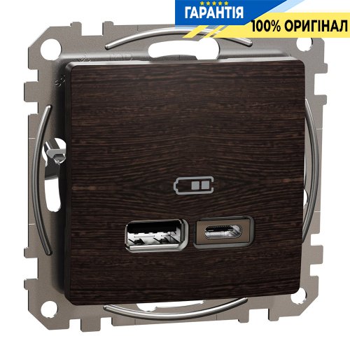 USB розетка тип A+C 2,4A Schneider Electric Sedna Elements SDD181402 (колір - венге)