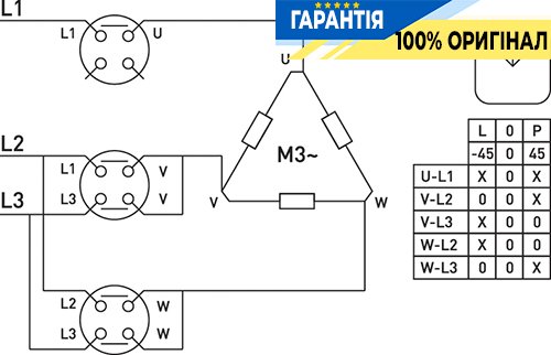 Пакетний перемикач E.NEXT LK16/3.325-ZP/45 щитовий з передньою панеллю, L-0-P, 16А 8351-200