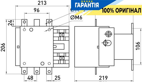 Контактор E.NEXT e.industrial.ukc.330.230, 330А, 230В, 1NO, i.0090065