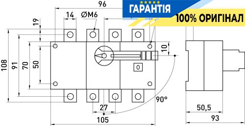 Вимикач навантаження E.NEXT e.industrial.lbs.1-0.3.100, 3P, 100А, i089001