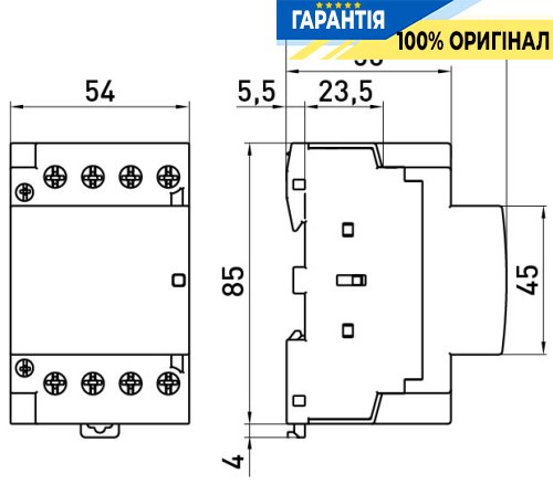 Модульный контактор E.NEXT e.mc.pro.4.63.2NO+2NC, 4 полюса, 63А, 2NO+2NC, 220В, p005231