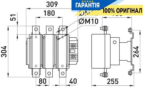 Контактор E.NEXT e.industrial.ukc.800.220, 800А, 220В, 1NO, i.0090016