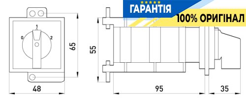 Пакетный переключатель E.NEXT e.industrial.sb.0-1-2.3.32, 3 полюса, 32А, 0-1-2, артикул i0360016